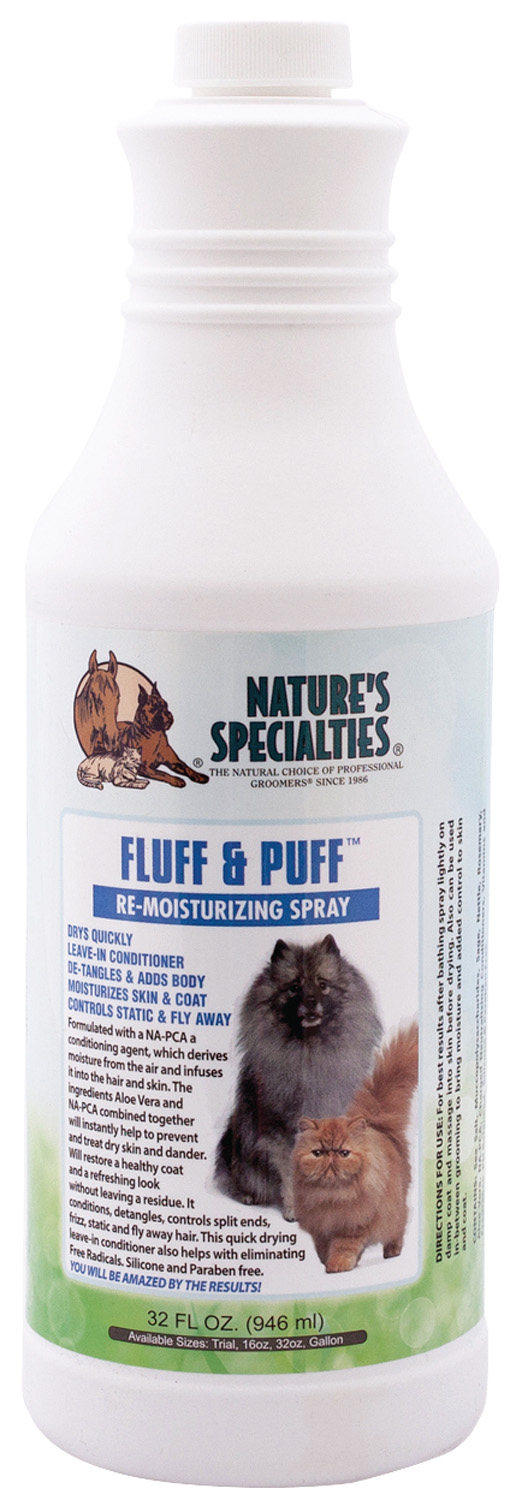 FLUFF & PUFF FEUCHTIGKEITSSPRAY für Hunde, Katzen, Welpen und Kleintiere