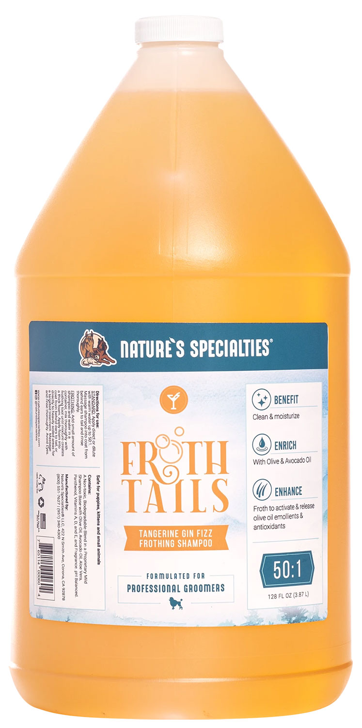 Frothtails Tangerine Gin Fizz Shampoo - Reinigt & spendet Feuchtigkeit, Angereichert mit Oliven- und Avocadoöl, erfrischender Mandarinenduft gepaart mit warmen Noten von Holunderblüten-Gin und süßem Zucker, Verdünnbar bis zu 50:1