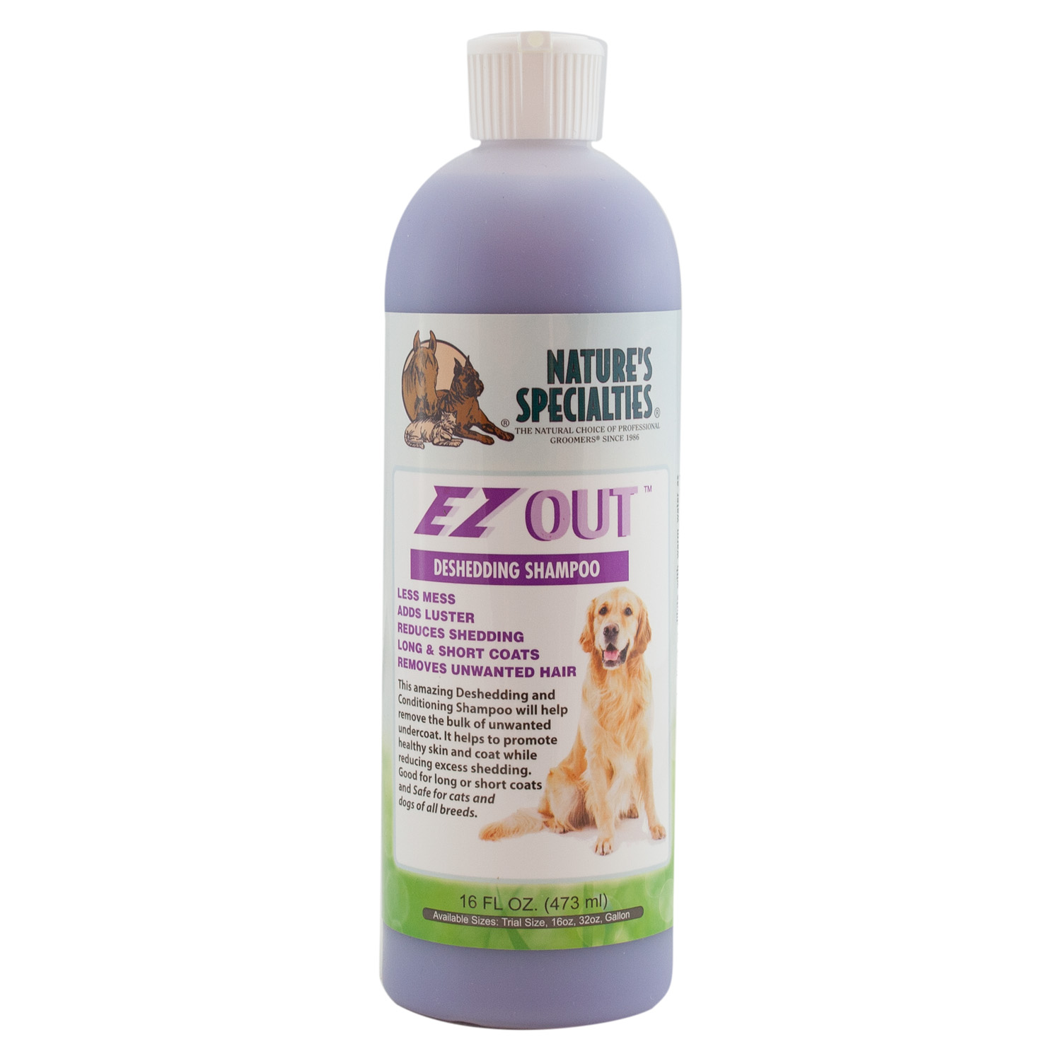 EZOut-16 EZ OUT™ Entfilzungs und Unterwollentfernungs Shampoo für Hunde, Katzen, Welpen und Kleintiere