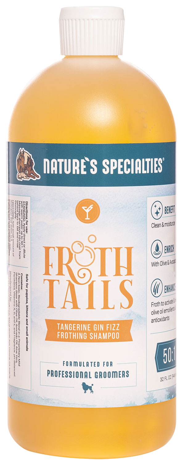 Tangerine_Fizz_32oz Frothtails Tangerine Gin Fizz Shampoo - Reinigt & spendet Feuchtigkeit, Angereichert mit Oliven- und Avocadoöl, erfrischender Mandarinenduft gepaart mit warmen Noten von Holunderblüten-Gin und süßem Zucker, Verdünnbar bis zu 50:1