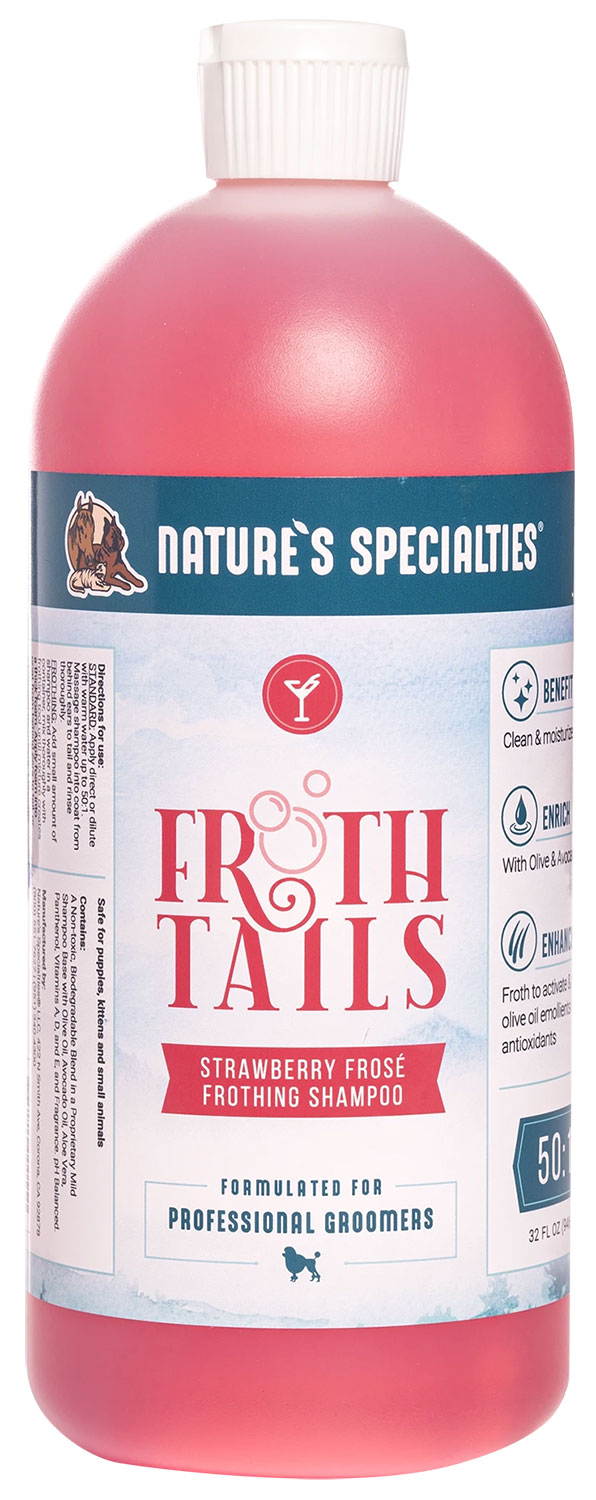 Strawberry_Frose__32oz Frothtails Strawberry Frosé Shampoo - Reinigt & spendet Feuchtigkeit, Angereichert mit Oliven- und Avocadoöl, Knackiger Erdbeerduft, gepaart mit subtilen Noten von Rosé und süßem Champagner, Verdünnbar bis zu 50:1
