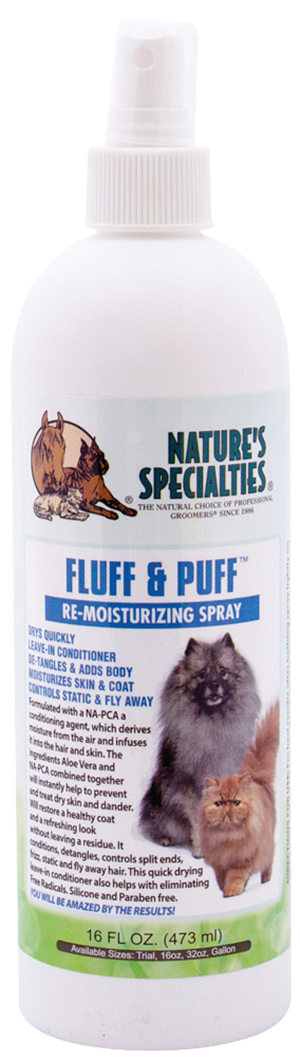 FLUFF & PUFF FEUCHTIGKEITSSPRAY für Hunde, Katzen, Welpen und Kleintiere