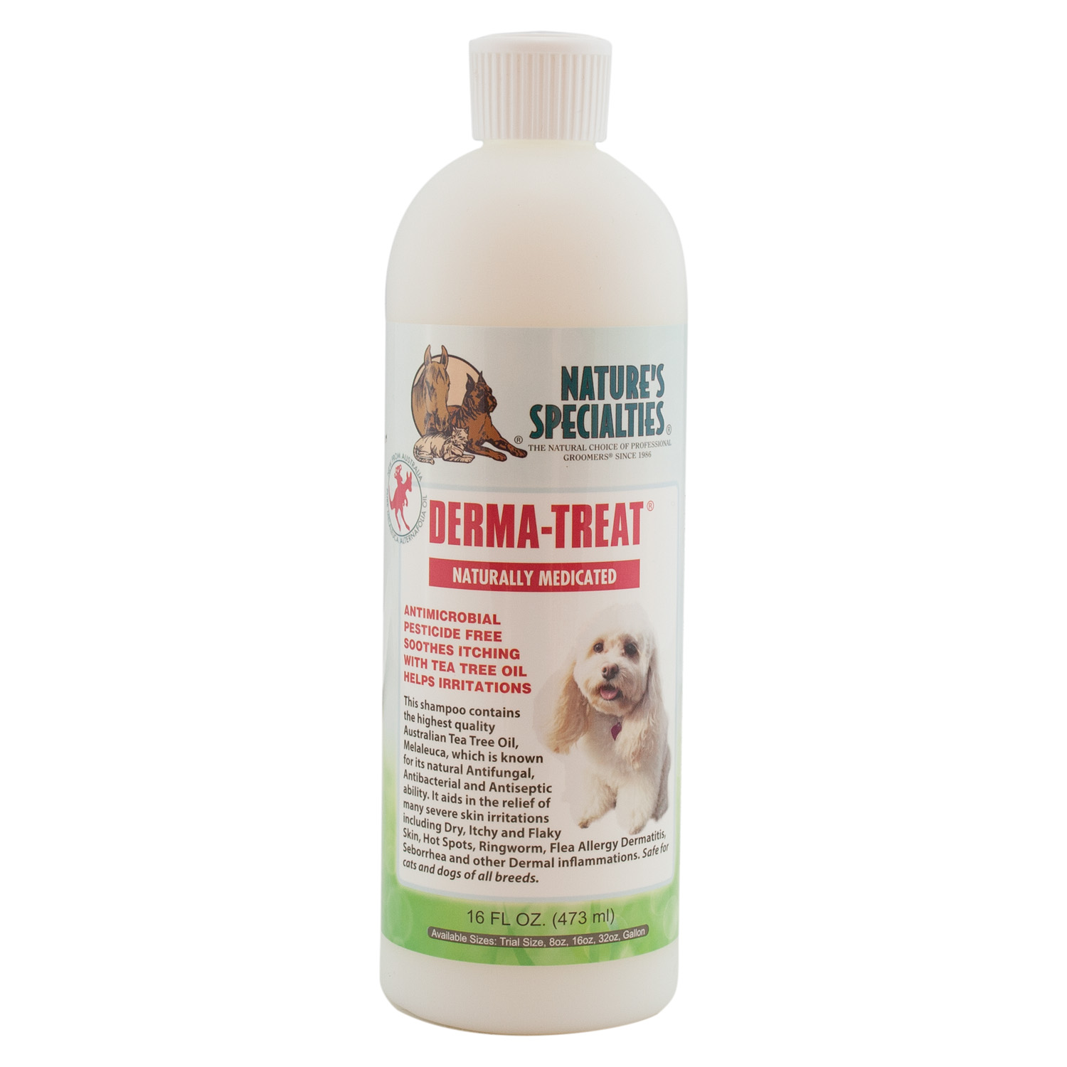 DermaTreat-16 DERMA-TREAT® Teebaumöl Melaleuca Shampoo für Hunde, Katzen, Welpen und Kleintiere