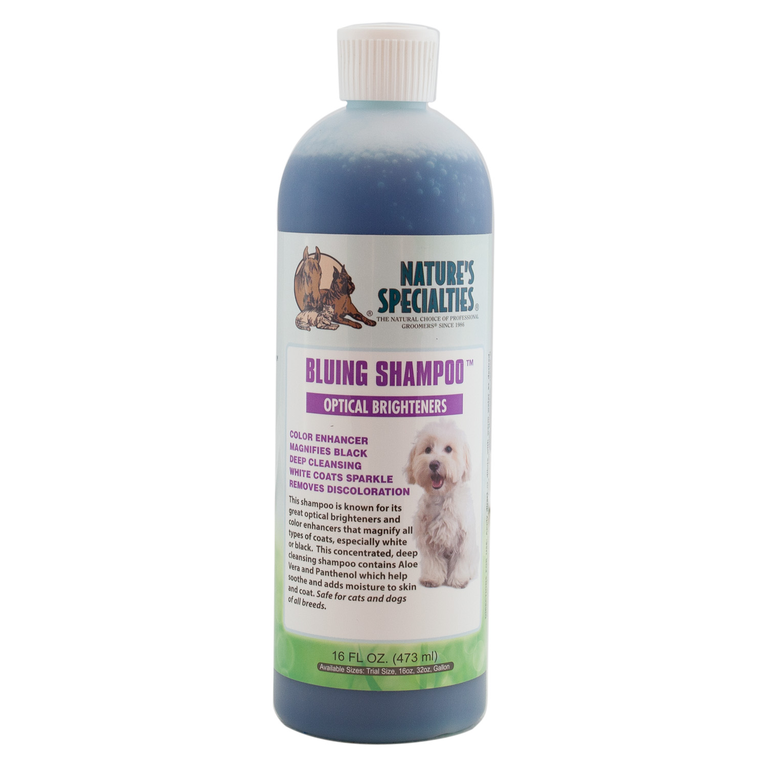 Bluing-16 ALOE BLUING SHAMPOO MIT OPTISCHEM AUFHELLER  für Hunde, Katzen, Welpen und Kleintiere