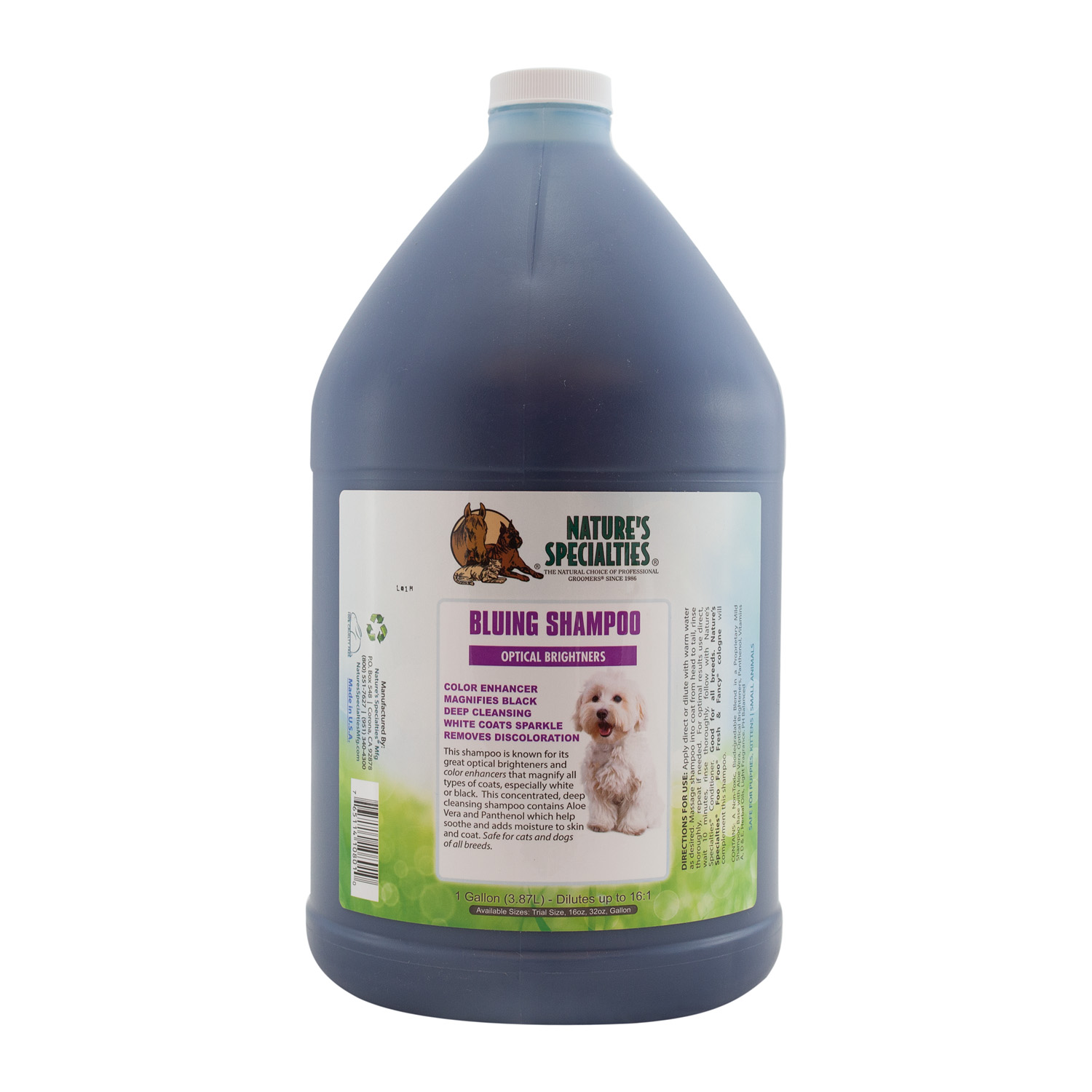 Bluing-gal ALOE BLUING SHAMPOO MIT OPTISCHEM AUFHELLER für Hunde, Katzen, Welpen und Kleintiere