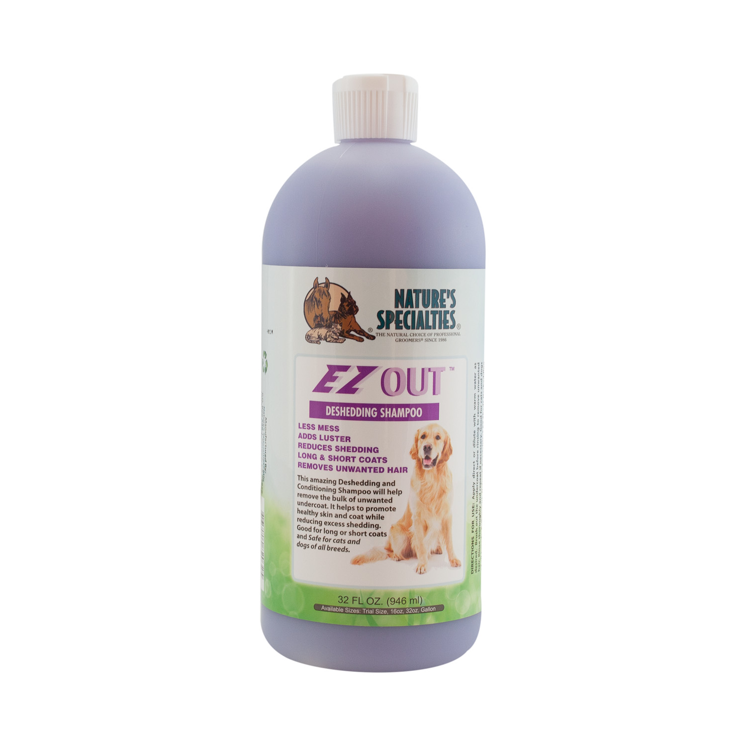EZOut-32 EZ OUT™ Entfilzungs und Unterwollentfernungs Shampoo für Hunde, Katzen, Welpen und Kleintiere